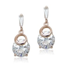 Cubic Zirconia Solitaire Drop Earring