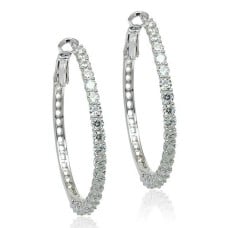 Cubic Zirconia Hoop Earring-1