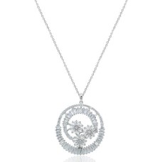 Cubic Zirconia Long Pendant Necklace-1