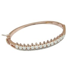 Faux Pearl Rose Gold Bangle