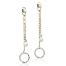 Cubic Zirconia Gold Drop Earring