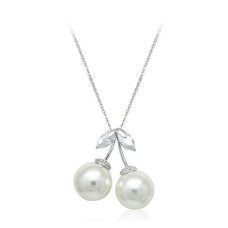 Faux Pearl Pendant Necklace-2