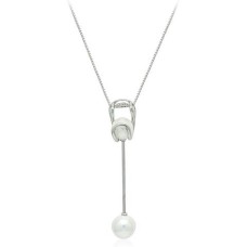 Faux Pearl Pendant Necklace-1