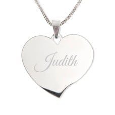 Silver Name Pendant - Heart