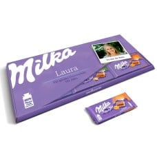 Personalize giant Milka chocolate with photo & name