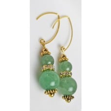 Gemstone earrings Aventurien with Vermeil gold