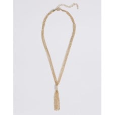 Gold Plated Tassel Drop Necklace