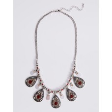 Etched Teardrop Collar Necklace