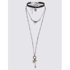Darkness Layered Charm Necklace