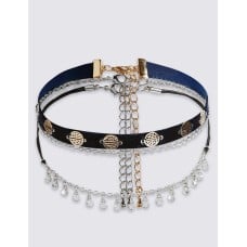Layered Charm Choker Necklace