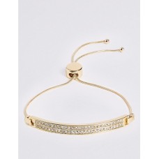 Gold Plated Pave Bar Bracelet