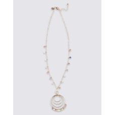 Triple Beaded Tassel Necklace