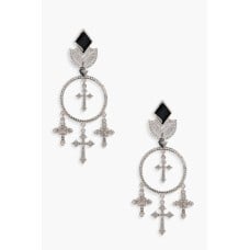 Lucy Statement Cross Hoop Earrings
