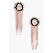 Lion Metal Chain Trim Statement Earrings