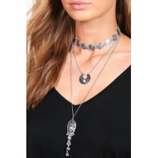 Tabitha Layered Boho Choker Necklace