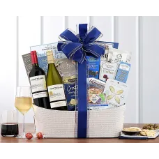 Red and White Kosher Wine Basket