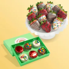 Birthday Chocolatey Covered Strawberries & Chocolatey Covered Cookies Gift Box