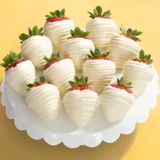 White Out Dipped Strawberries - 12 Berries