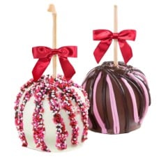Sweet Love Chocolate Covered Caramel Apples Pair in a Wooden Gift Crate