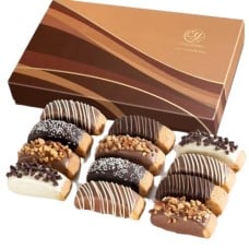 Classic Decorated Chocolate-Dipped Biscotti In Gift Box