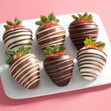 Milk, Dark & White Delight Dipped Strawberries - 6 Berries