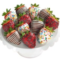 Happy Birthday Chocolate Dipped Strawberries - 12 Berries