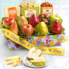 Happy Easter Fruit Basket with Cheese and Nuts