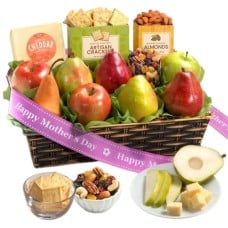 Happy Mothers Day Classic Fruit and Gourmet Gift Basket