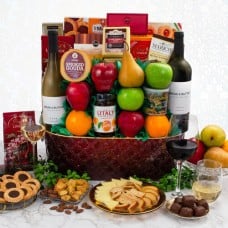 Trafalgar Square Fruit & Wine Gift Basket
