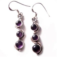 Sterling Silver & Amethyst Earrings