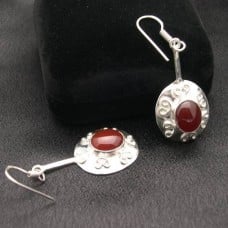 Artist-Crafted Sterling Silver & Filigree Carnelian Earrings
