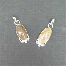 Artist-Crafted Sterling Silver Rutilated Quartz Crystal Pendant