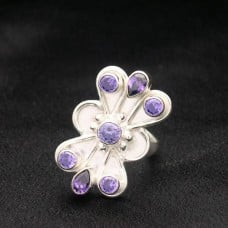 Artist-Crafted Sterling Silver Cocktail Ring ~ Purple Amethyst