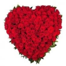 100 Heart Shaped Red Roses