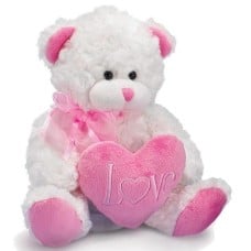 Pink And White Large Teddy Bear