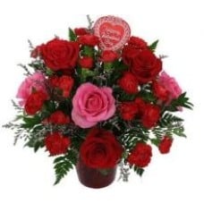 Roses And Carnations Vase