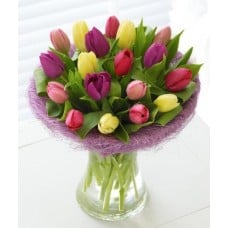 15 Mixed Tulips Vase