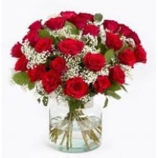 24 Red Roses Vase