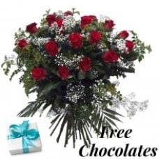 24 Red Roses With  Chocolates