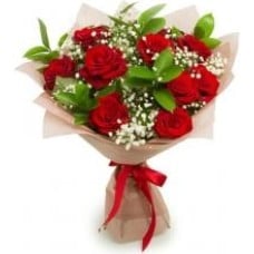 Valentines 12 Red Roses Bouquet
