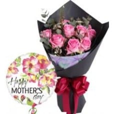 Bouquet Of Roses With Balloon