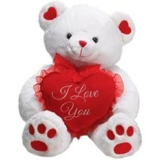 White Teddy With A Heart