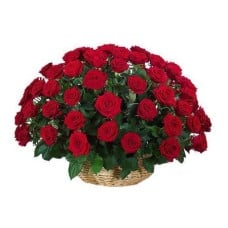 50 Red Roses Basket