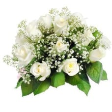 12 White Roses Bouquet