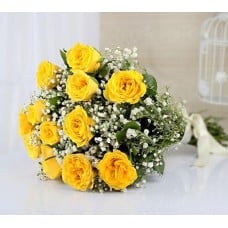12 Yellow Roses Bouquet