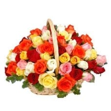 36 Mixed Roses Basket