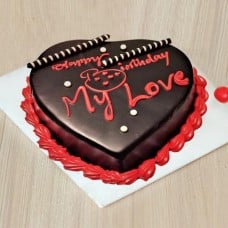 1 Kg Heart Shaped Chocolate Cake