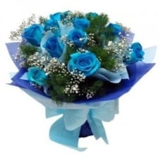 Bouquet Of 12 Blue Roses