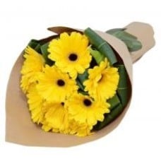 12 Yellow Gerberas Bouquet
