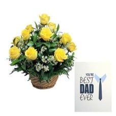 Yellow Roses Basket